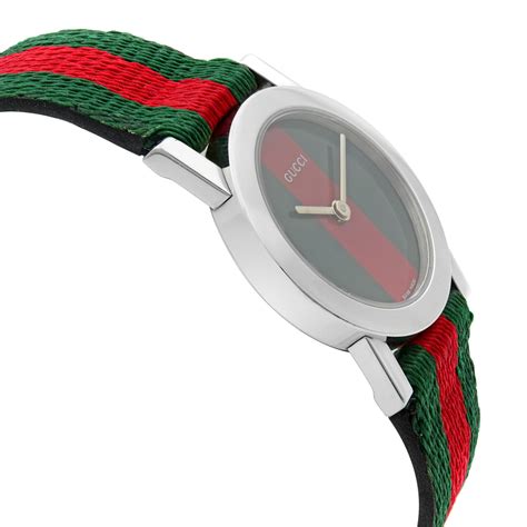 Vintage Gucci Green and Red Stainless Steel Quartz Ladies 